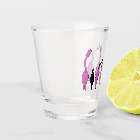 Lila Cat-Hintern Schnapsglas (Links)