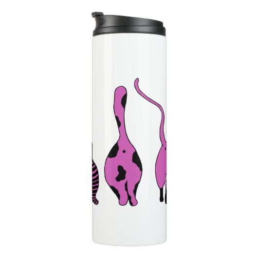 Lila Cat-Hintern Thermosbecher (Nach rechts gedreht)