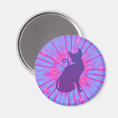 Lila Cat Magnet (Vorderseite/Rückseite)