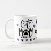 Lila Cat Mama Pawprint Personalisiert Pet Foto Kaffeetasse (Links)