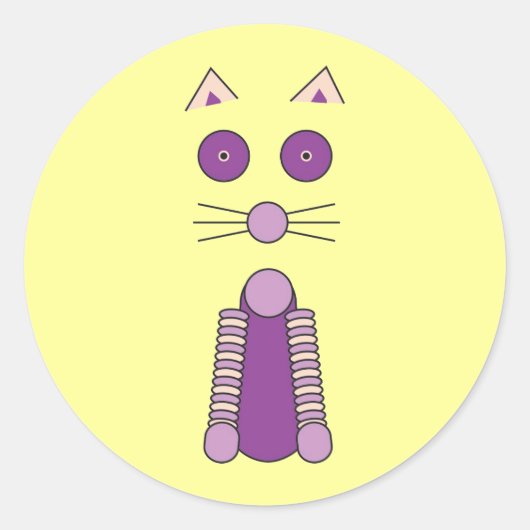 LILA CAT RUNDER AUFKLEBER (Vorderseite)