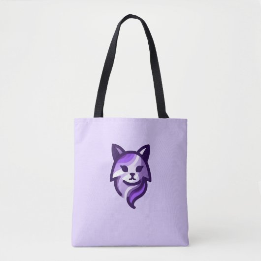Lila Cat Stilvoll Tasche (Vorderseite)