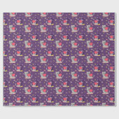 Lila Cat Wrapping Paper - Adable Kittens Geschenkpapier (Flach)