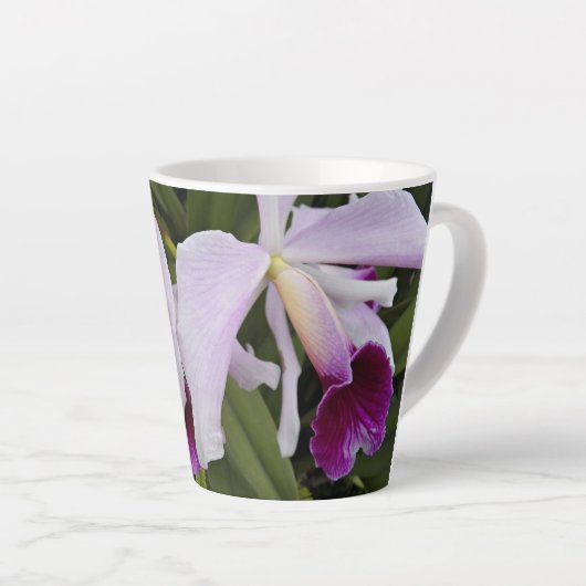 Lila Cattleya Orchias Floral Milchtasse (Rechte Ecke)