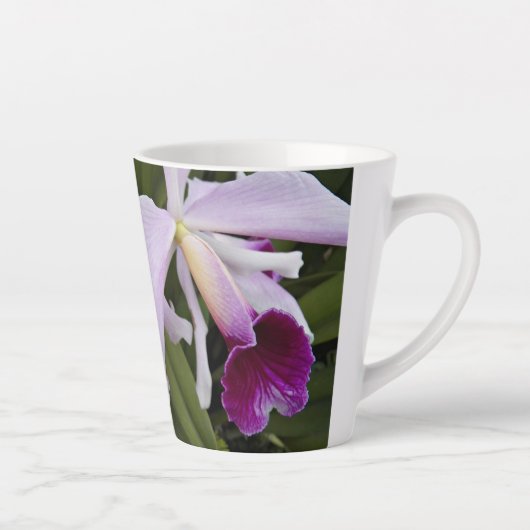 Lila Cattleya Orchias Floral Milchtasse (Rechts)