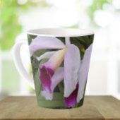 Lila Cattleya Orchias Floral Milchtasse