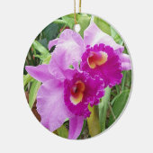 Lila Cattleya Orchids Keramik Ornament (Links)