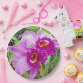Lila Cattleya Orchids Pappteller (Party)