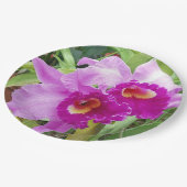 Lila Cattleya Orchids Pappteller (Schrägansicht)