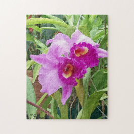 Lila Cattleya Orchids Puzzle