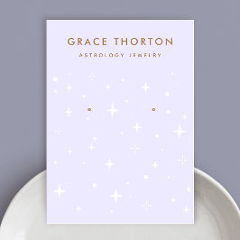Lila Celestial Boho Stars Earring Display Visitenkarte