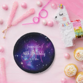 Lila Celestial Monogram Birthday Pappteller (Party)