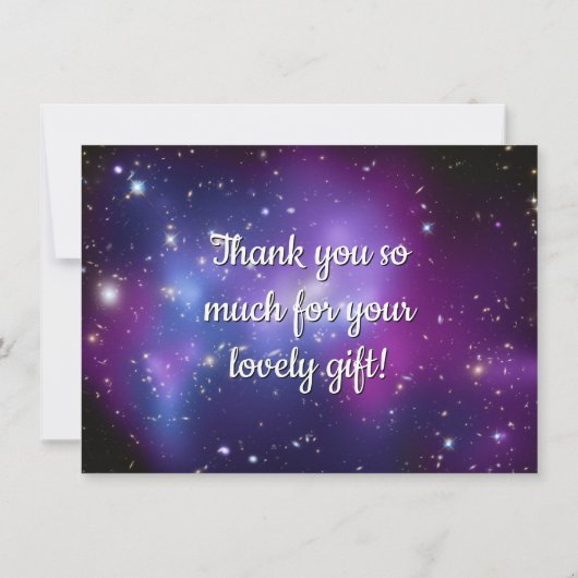 Lila Celestial Starry Boho Dankeskarte (Rückseite)