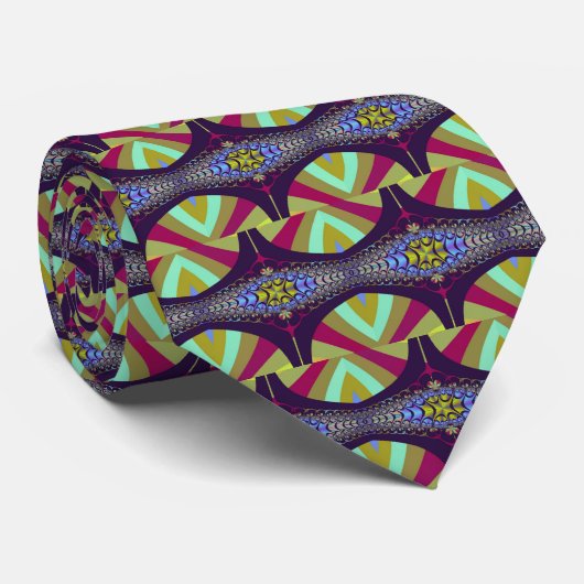 Lila Centipede-Fraktal Krawatte (Gerollt)