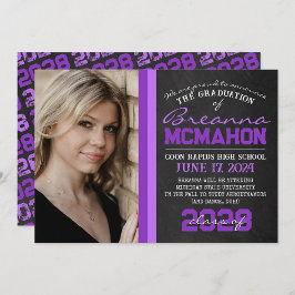 Lila Chalkboard Foto Abschluss Ankündigung