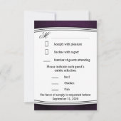 Lila Chalkboard Sonnenblumen Hochzeitskarte RSVP C (Rückseite)