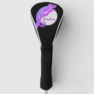 Lila Chameleon mit Circle Personalisiert Golf Headcover