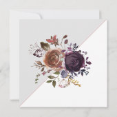 Lila Champagne Fall Floral Geometric Wedding Inv Einladung (Rückseite)