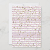 Lila Champagner Gold Hochzeitsempfang Einladung (Rückseite)