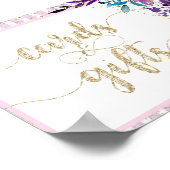Lila Champagner Gold Hochzeitskarten & Geschenke Poster (Ecke)