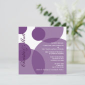 Lila Champagnerbläschen Moderne Einladung zur Hoch (Stehend Vorderseite)