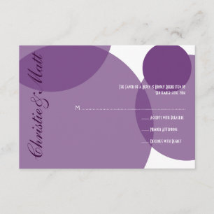 Lila Champagnerbläschen Modernes Hochzeitsszenario RSVP Karte