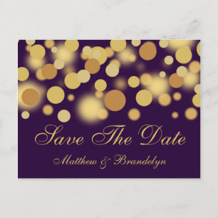 Lila Champagnerblasen Save the Date Postkarte