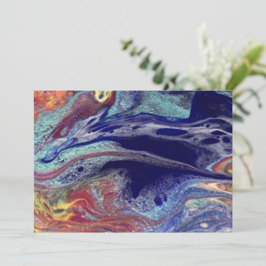 Lila Chaos-Farben Einladung (Stehend Vorderseite)