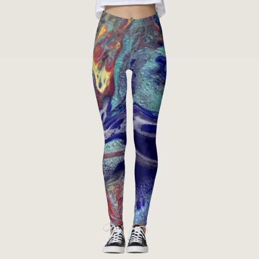 Lila Chaos-Farben Leggings (Vorderseite)