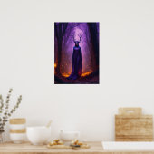 Lila Chaoswitz im Dunkelwald Poster (Küche)