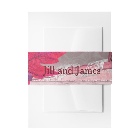 Lila charmante Hochzeit Einladungsbanderole (Vorderseite Beispiel)