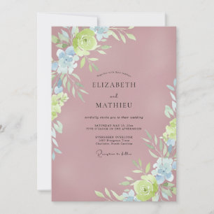 Lila Chartreuse Gemalte Hochzeit Einladung