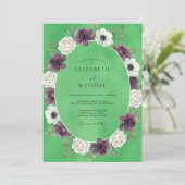 Lila Chartreuse Gemalte Hochzeit Einladung (Stehend Vorderseite)