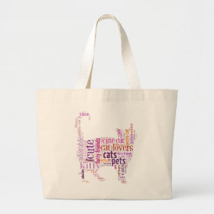 Lila Chat-Textdesign Jumbo Stoffbeutel