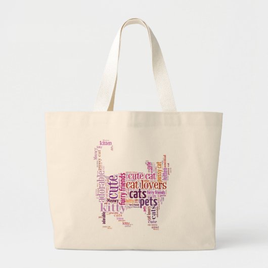 Lila Chat-Textdesign Jumbo Stoffbeutel (Vorne)