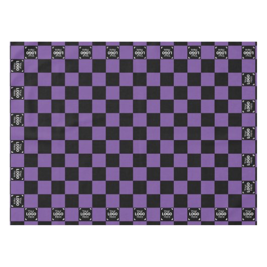 Lila Checked Business-Logo-WorkEvent/Party Tischdecke (Vorderseite (Horizontal))
