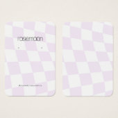Lila Checked Earring Display Card (Vorne & Hinten)