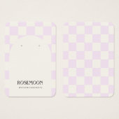 Lila Checked Earring Display Card (Vorne & Hinten)