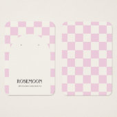 Lila Checked Earring Display Card (Vorne & Hinten)