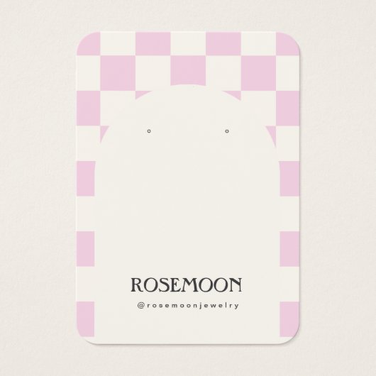 Lila Checked Earring Display Card (Vorderseite)