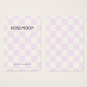 Lila Checked Earring Display Card (Vorne & Hinten)