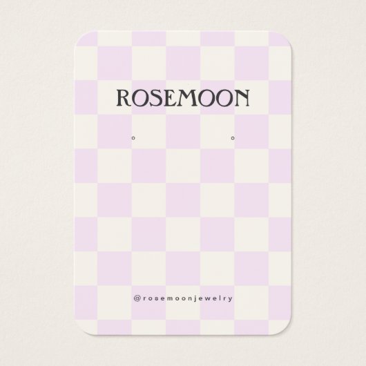 Lila Checked Earring Display Card (Vorderseite)