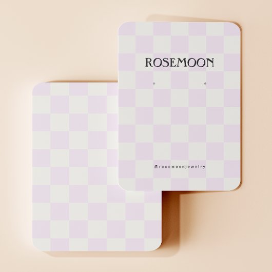 Lila Checked Earring Display Card
