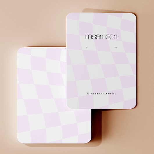 Lila Checked Earring Display Card