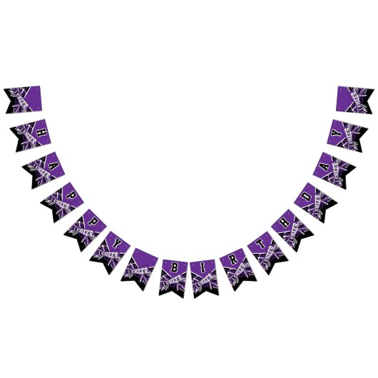 Lila Cheerleader Birthday Wimpelkette (Alle)