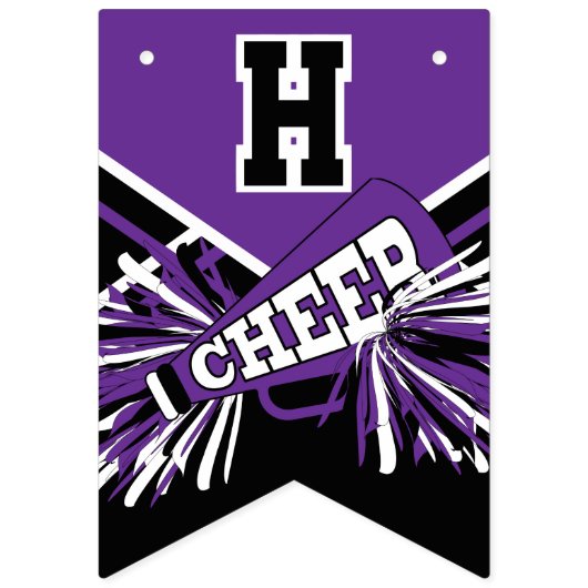 Lila Cheerleader Birthday Wimpelkette (Zweite Fahne)