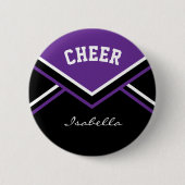 Lila Cheerleader Cheer Button (Vorderseite)