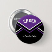 Lila Cheerleader Cheer Button (Vorne & Hinten)
