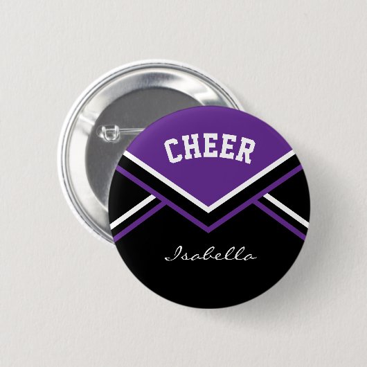 Lila Cheerleader Cheer Button (Vorne & Hinten)