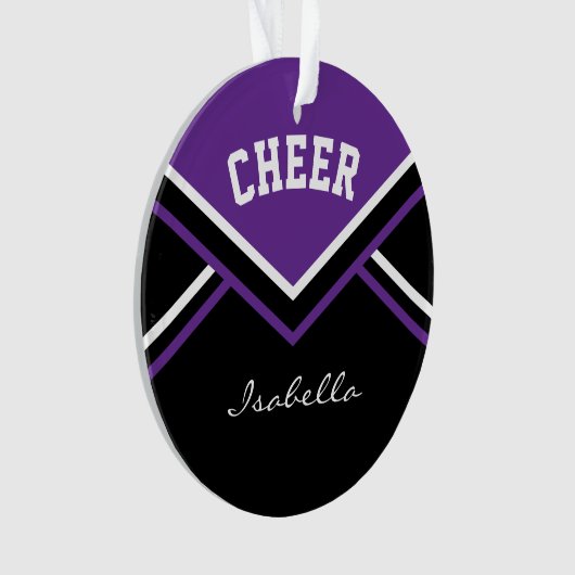 Lila Cheerleader 📣 💖 Cheer Ornament (Vorderseite)